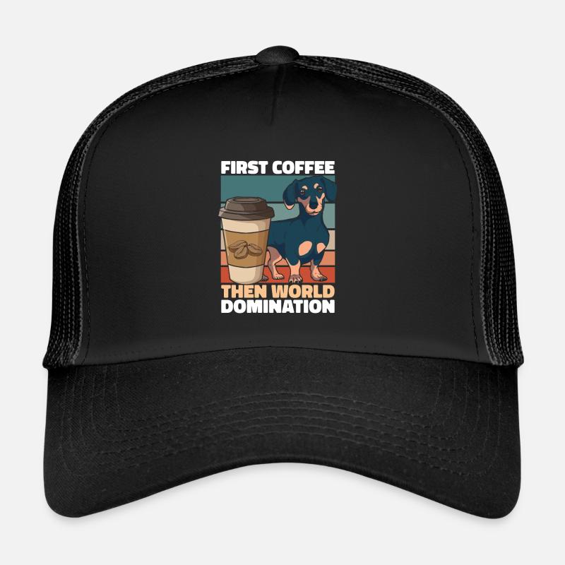 Dachshund Dachshund Coffee - Trucker Cap - black/black