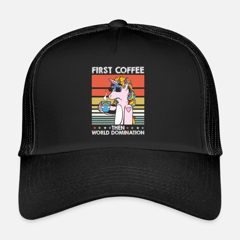 Einhorn Unicorn Kaffee Sonnenbrille Trucker Cap