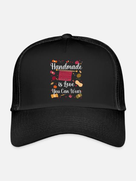 Knitting Handmade Is Love You Can Wear - Trucker Cap - black/black - Front