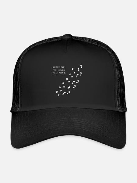 Dog Footprints Dogs Gift Dog Mom Dog Dad Dog - Casquette trucker  - noir/noir - Devant