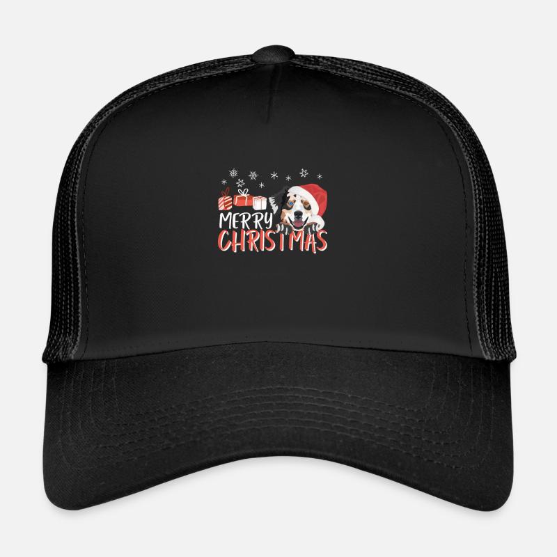 Australian Shepherd Merry Christmas Trucker Cap
