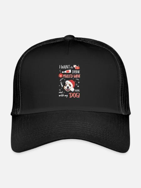 Berger australien Vin chaud Noël - Casquette trucker  - noir/noir - Devant