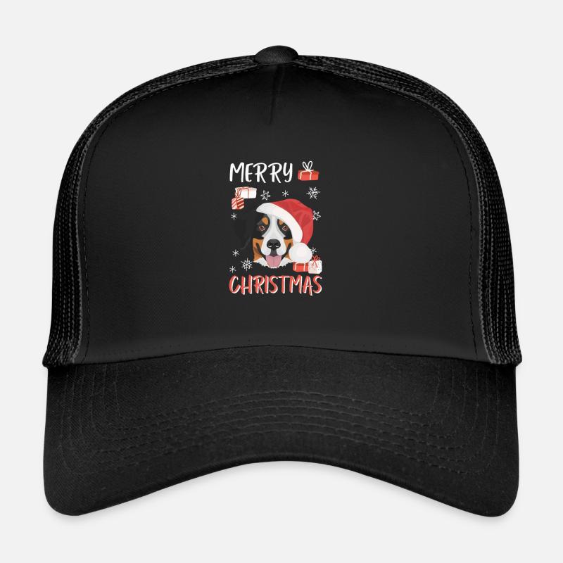 Bernese Mountain Dog Merry Christmas Trucker Cap