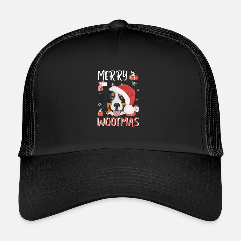Bernese Mountain Dog Merry Christmas Trucker Cap