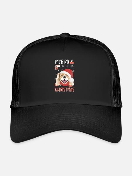 King Charles Spaniel Merry Christmas - Trucker Cap - black/black - Front