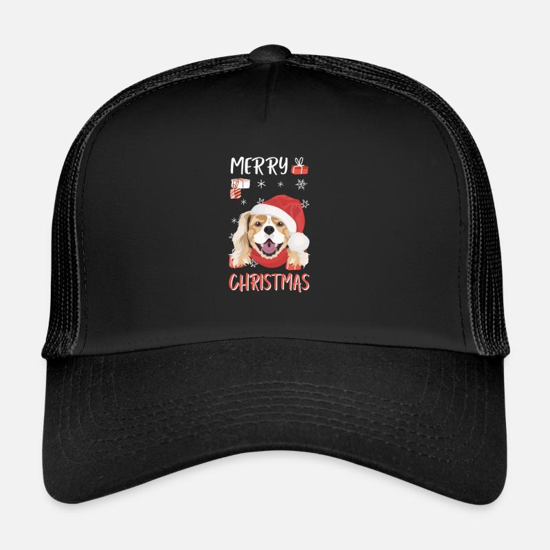 Épagneul King Charles Joyeux Noël Casquette trucker 