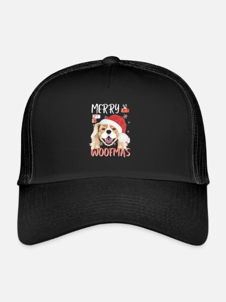 King Charles Spaniel Merry Christmas - Trucker Cap - black/black - Front