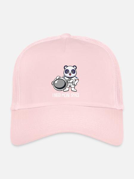 Großer Panda Pandabär Astronaut - Trucker Cap - Hellrosa - Vorne
