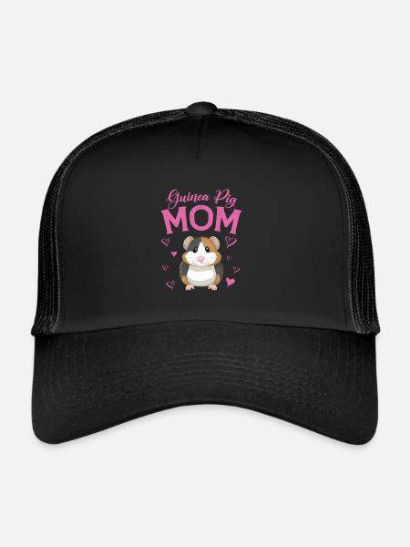 Cochon d’Inde Maman Drôle de cadeau Cochon d’Inde - Casquette trucker  - noir/noir - Devant