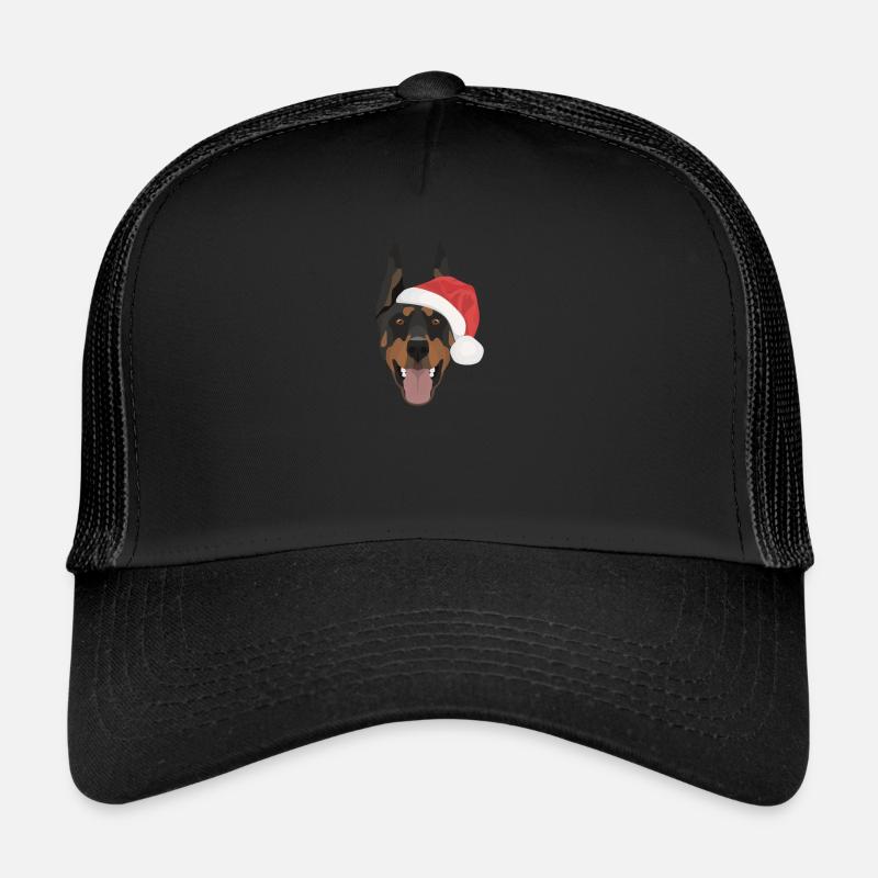 Doberman Joyeux Noël - Casquette trucker - noir/noir