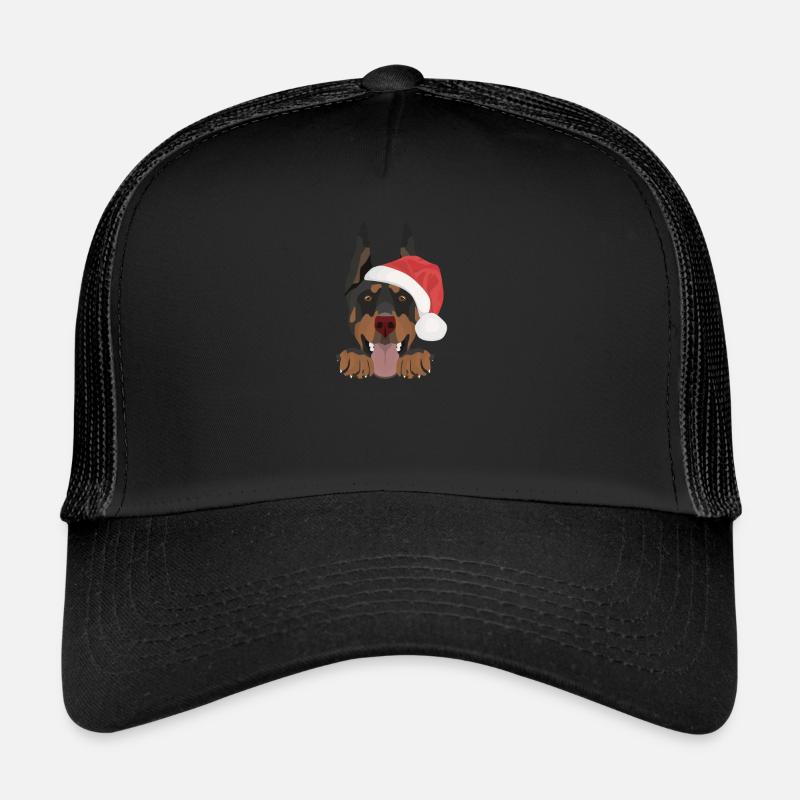 Doberman Joyeux Noël - Casquette trucker - noir/noir