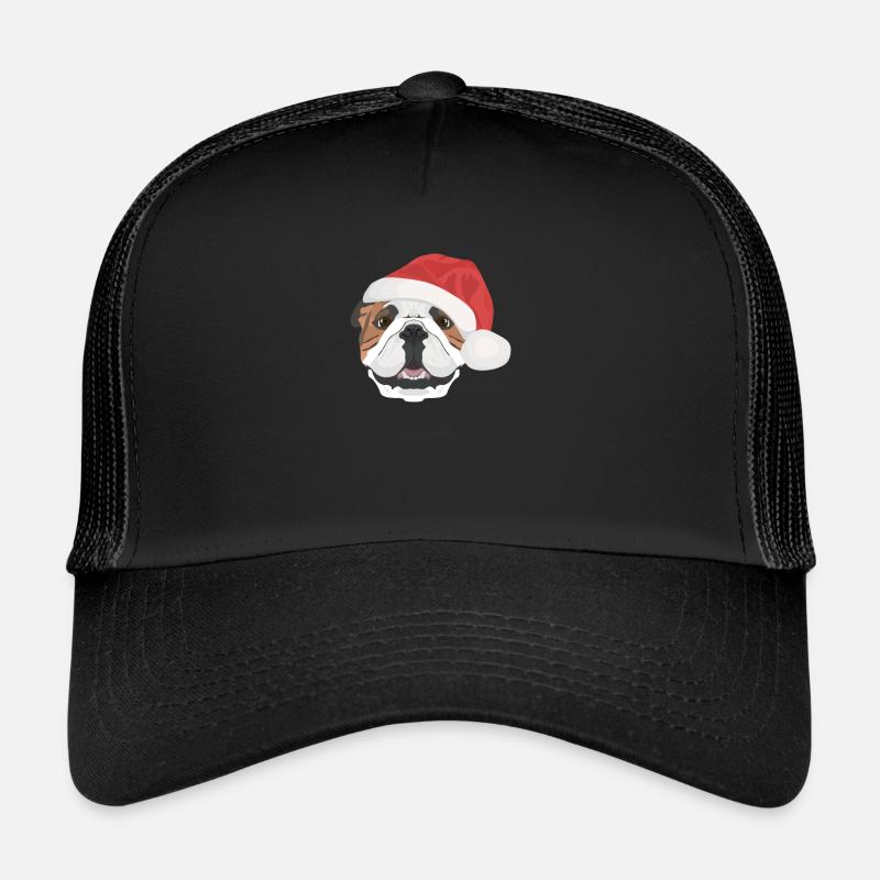 Bouledogue anglais Joyeux Noël Casquette trucker 