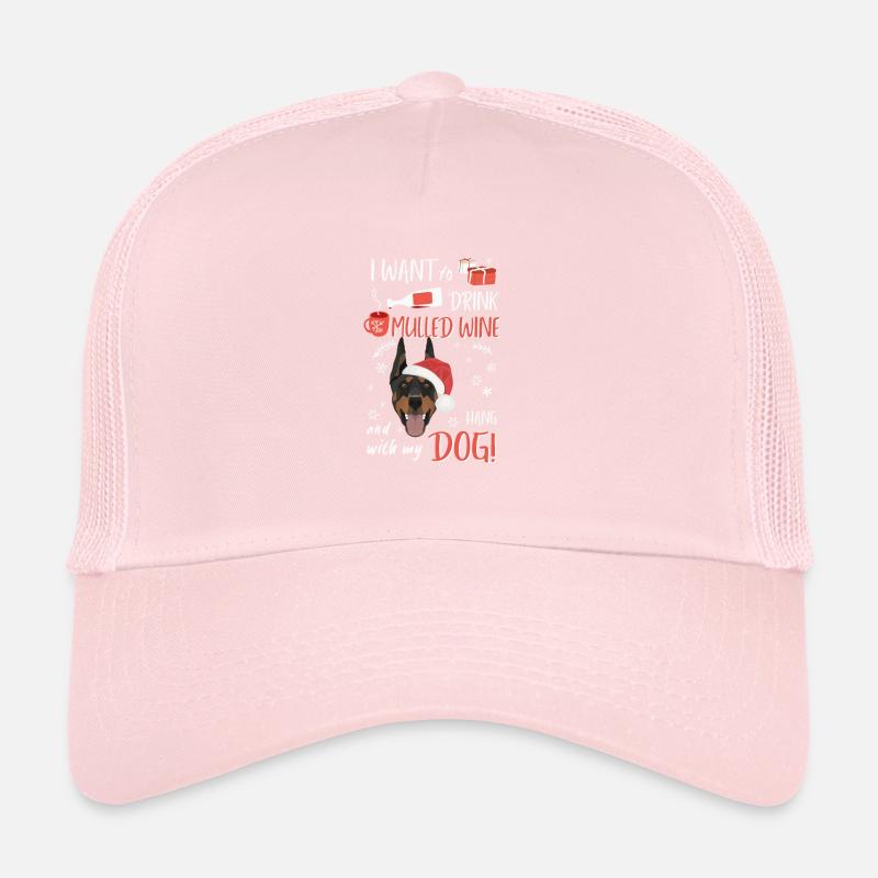 Doberman mulled wine Christmas Trucker Cap