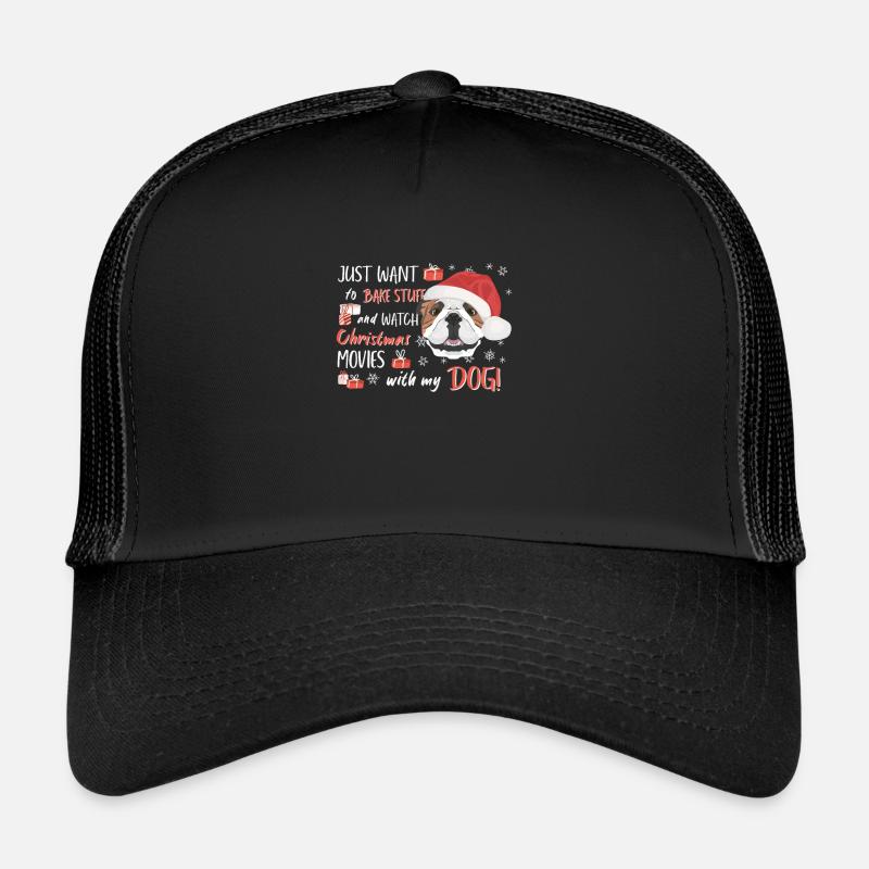 Bouledogue anglais Joyeux Noël Casquette trucker 