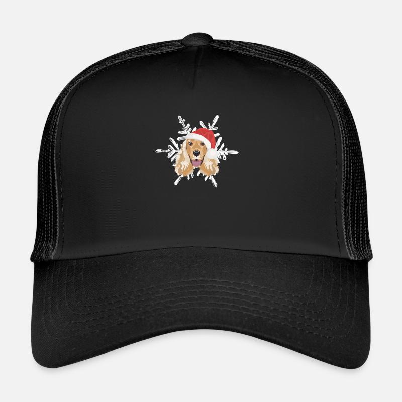 English Cocker Spaniel Frohe Weihnachten Trucker Cap