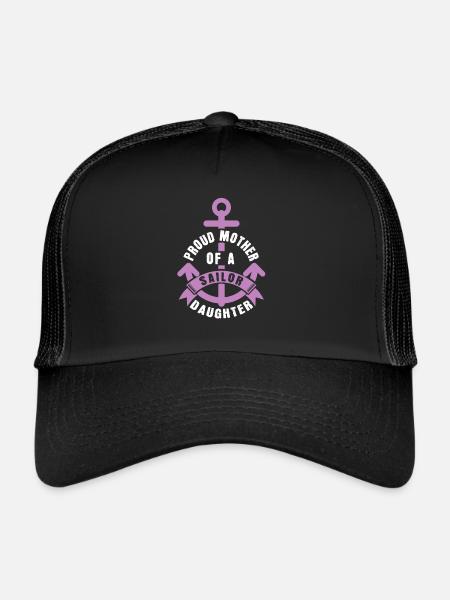 Sailing Sailboat Sailboat Mama - Trucker Cap - black/black - Front