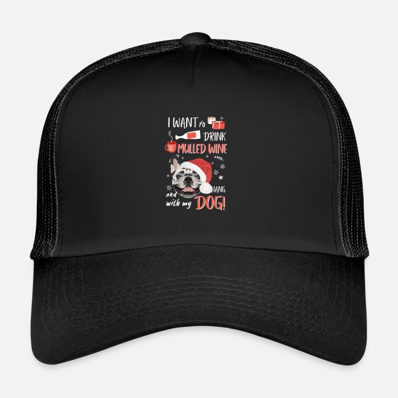 Français Bulldog vin chaud de Noël Casquette trucker 
