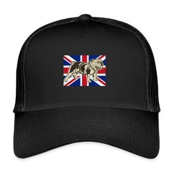 English Bulldog Union Jack Flag - Trucker Cap - black/black - Front