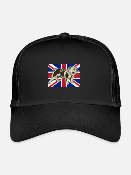 Drapeau de l’Union des bouledogues anglais - Casquette trucker  - noir/noir - Devant