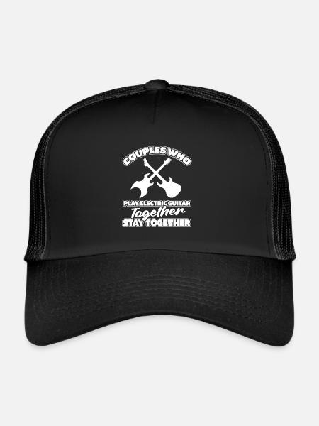 E Guitare Guitare Electrique Paire - Casquette trucker  - noir/noir - Devant