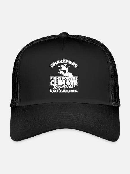 Climate Change Protection Couple - Trucker Cap - black/black - Front