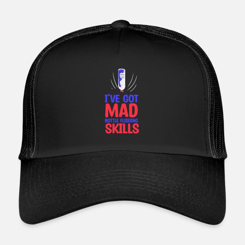 Water Bottle Flipping Bottle Turning - Trucker Cap - black/black