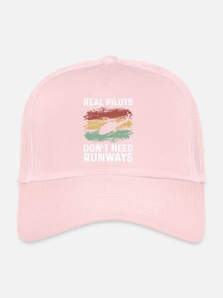 Cadeau de pilote d’hélicoptère - Casquette trucker  - rose pâle - Devant