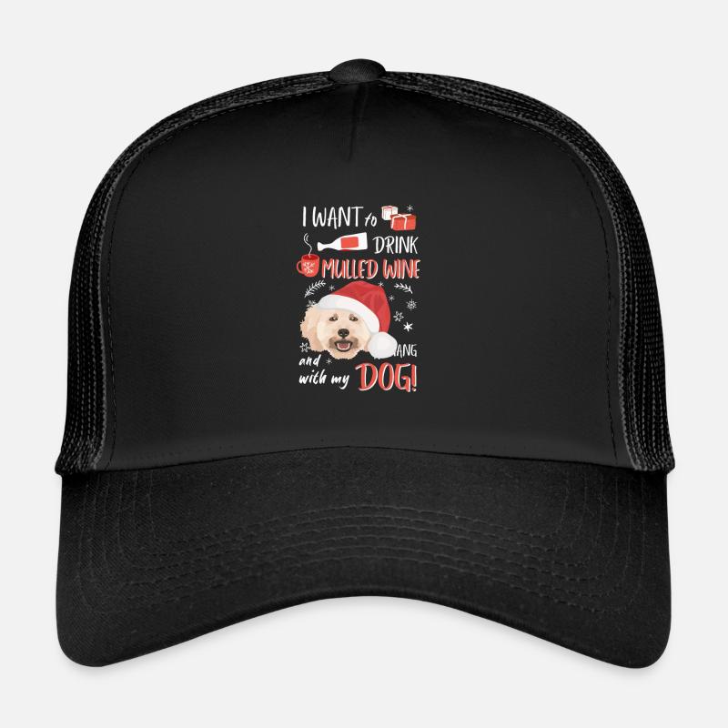 Poodle mulled wine Christmas Trucker Cap
