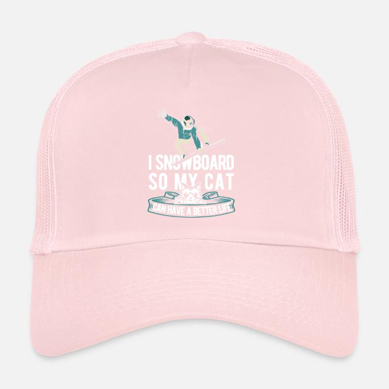 Snowboard Snowboarder Cat Casquette trucker 