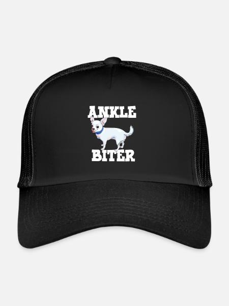 Chihuahua Chien Mordeur de cheville - Casquette trucker  - noir/noir - Devant