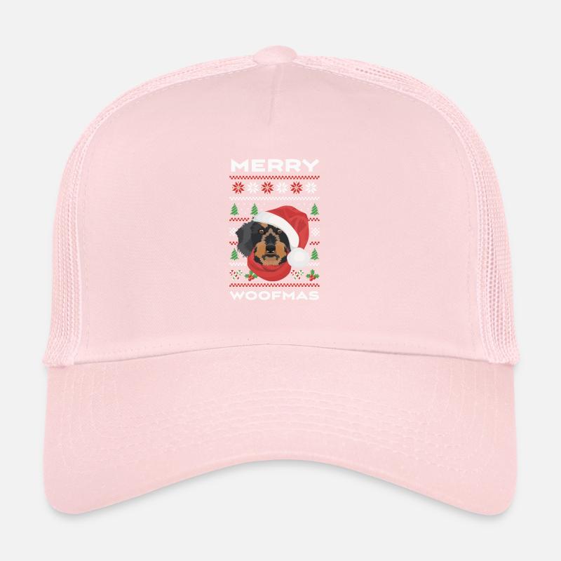 Teckel à poil dur Joyeux Noël Casquette trucker 