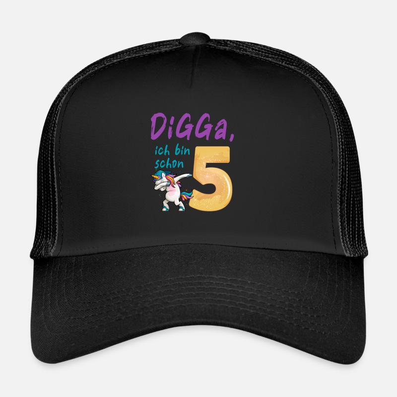DIGGA, ich bin schon 5 - Trucker Cap - Schwarz/Schwarz