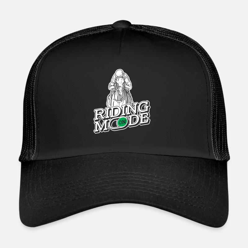 Pferd Reitsport Ausdauerreiten - Trucker Cap - Schwarz/Schwarz