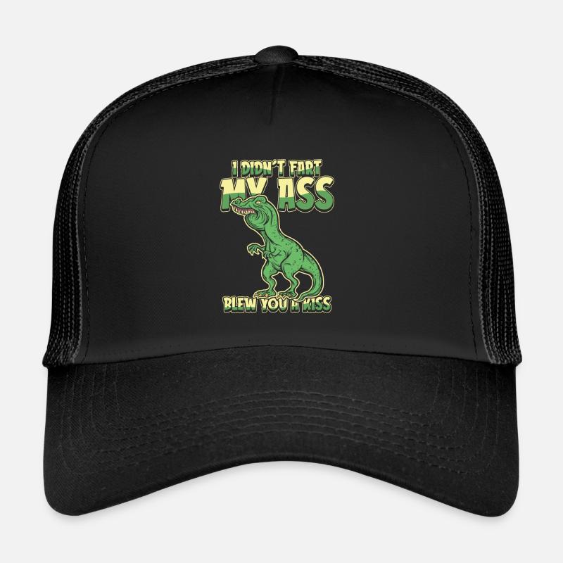 Trex T Rex Dino Lustig - Trucker Cap - Schwarz/Schwarz
