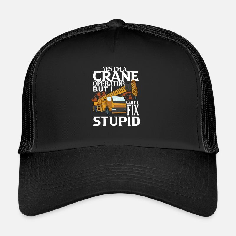 Cadeau de grutier - Casquette trucker  - noir/noir