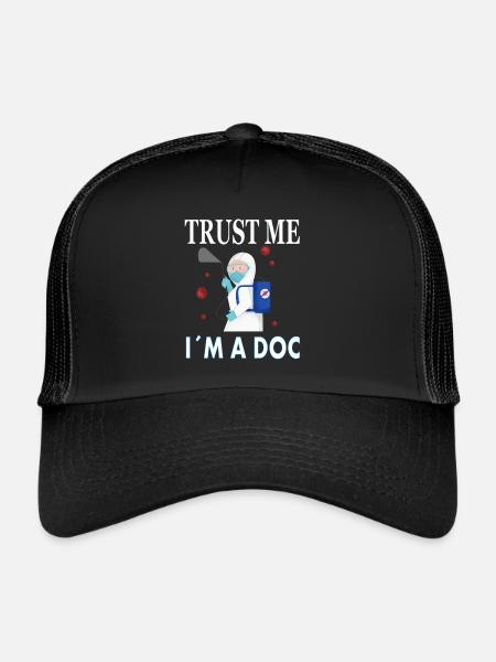 Docteur Je suis un médecin étudiant la médecine idée cadeau - Casquette trucker  - noir/noir - Devant
