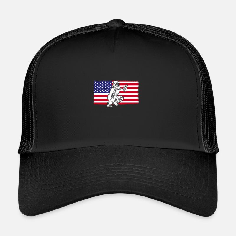 Softball US Flag Trucker Cap
