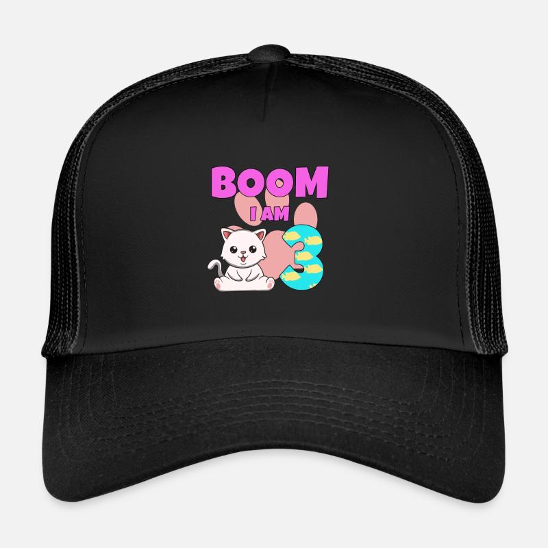 3rd birthday cat Trucker Cap
