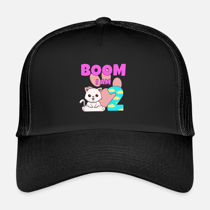 2nd birthday cat Trucker Cap
