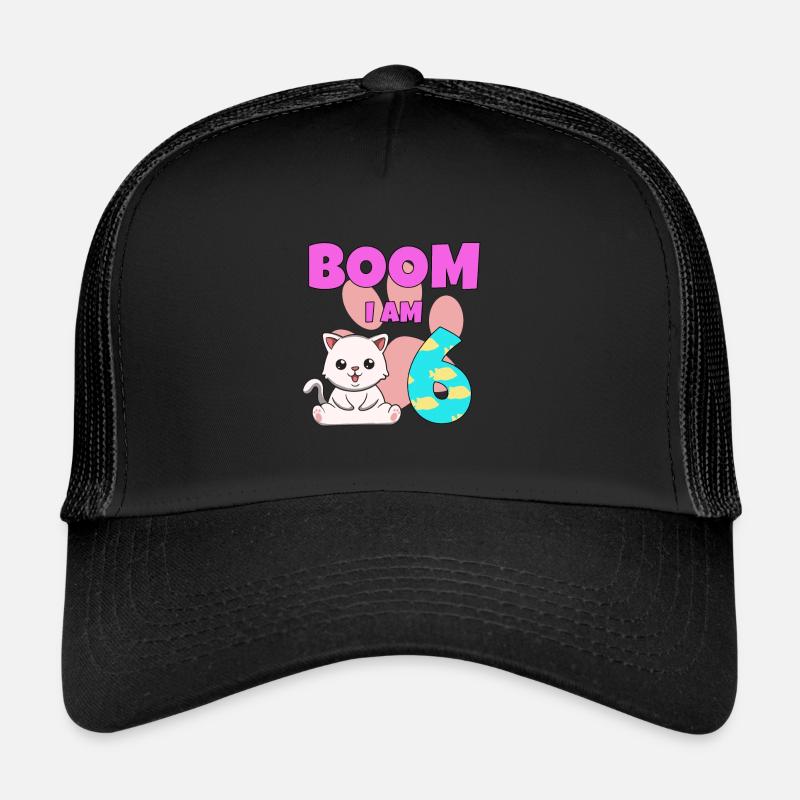 6th birthday cat Trucker Cap