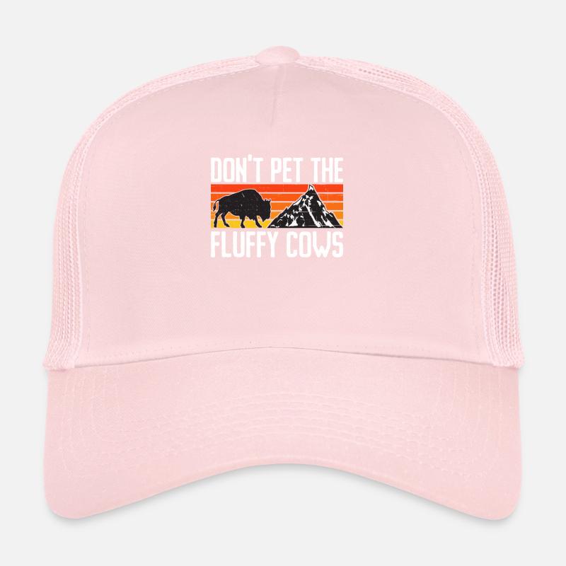 Retro Büffel mit Berg - Don't pet the fluffy cows Trucker Cap