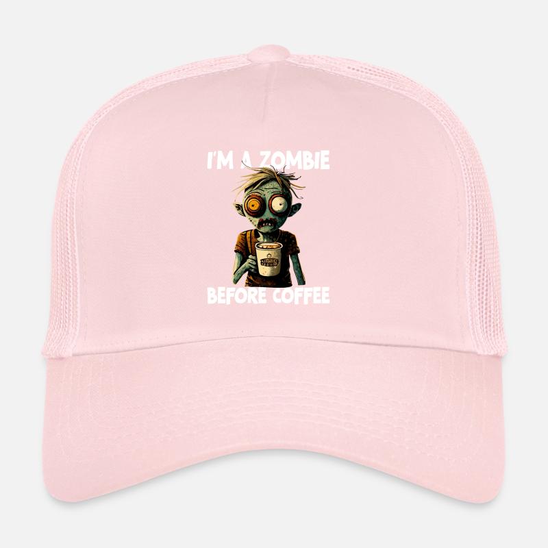 Je suis un zombie avant le café Casquette trucker 