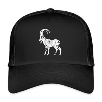 Sternzeichen Steinbock Symbol - Trucker Cap - Schwarz/Schwarz - Vorne