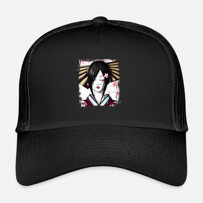 Geisha, art numérique traditionnel, Japon Casquette trucker 