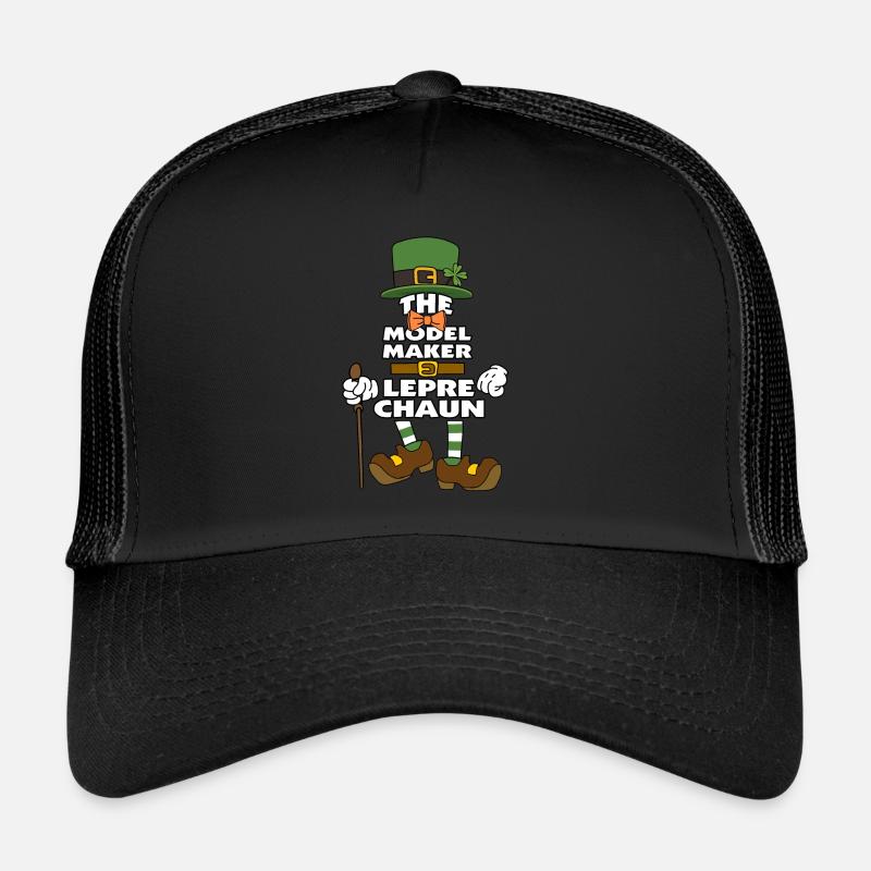 The Model Maker Leprechaun St Patrick's Day - Trucker Cap - Schwarz/Schwarz
