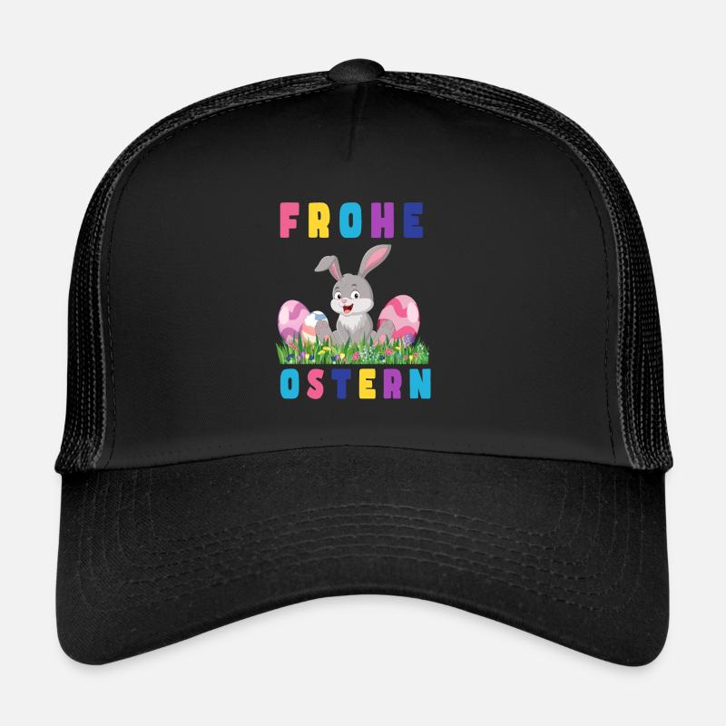 Frohe Ostern Hase bunte Eier Trucker Cap
