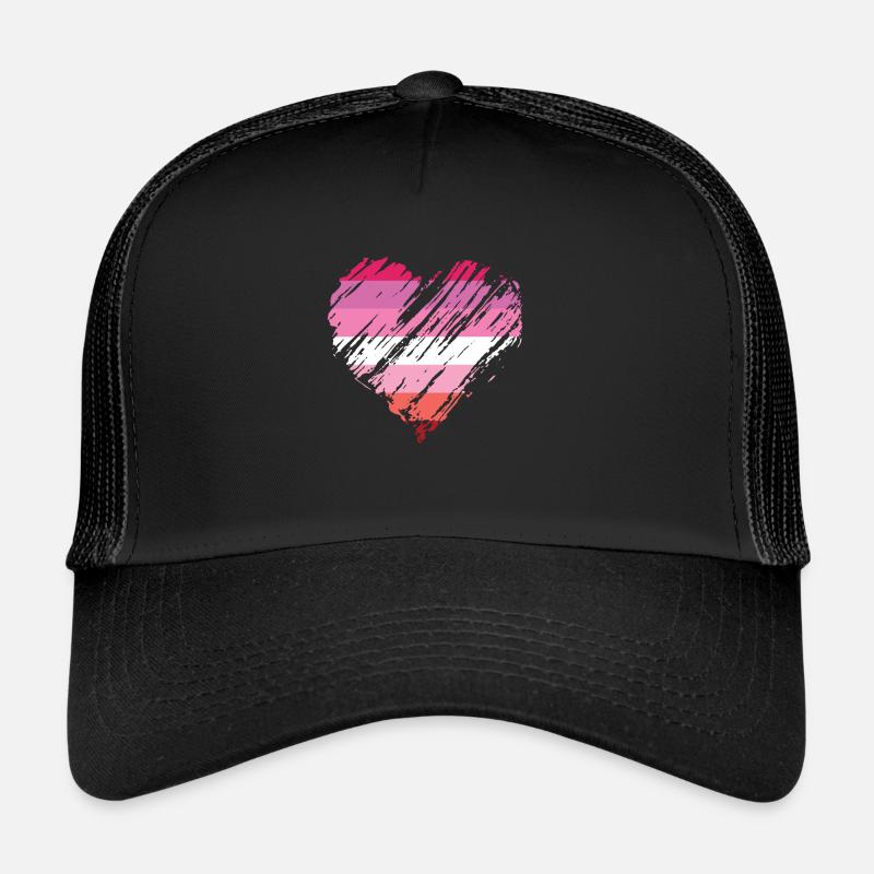 Pride LGBTQ Herz Lesbisch Trucker Cap