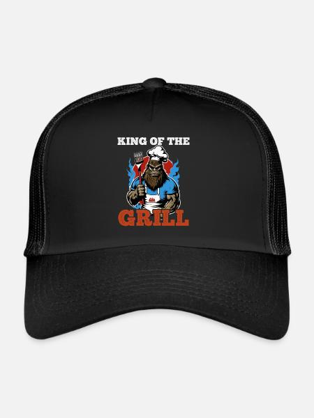Roi du grill - Casquette trucker  - noir/noir - Devant