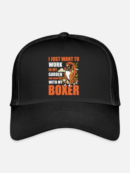 Je veux juste travailler dans mon jardin et accrocher Boxer - Casquette trucker  - noir/noir - Devant