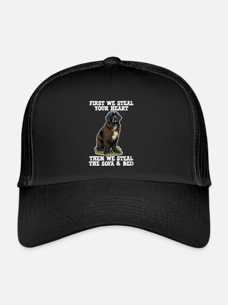 Terre-Neuve Dog First We Steal Your Heart - Casquette trucker  - noir/noir - Devant